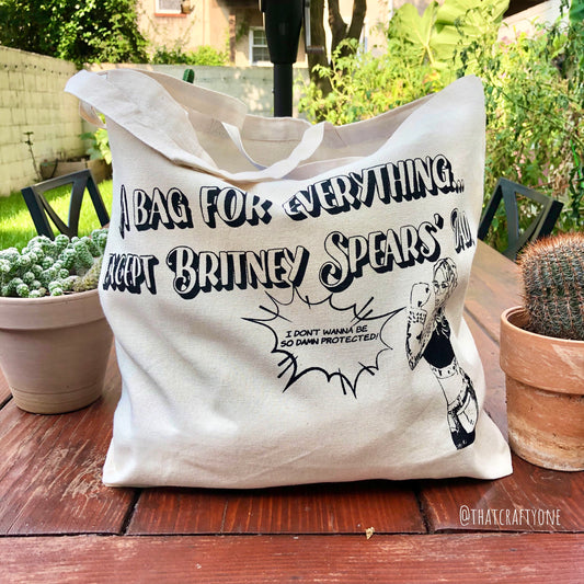 Britney Spears Tote Bag, Canvas Bag, Market Tote, Grocery Bag, 100% Cotton Natural