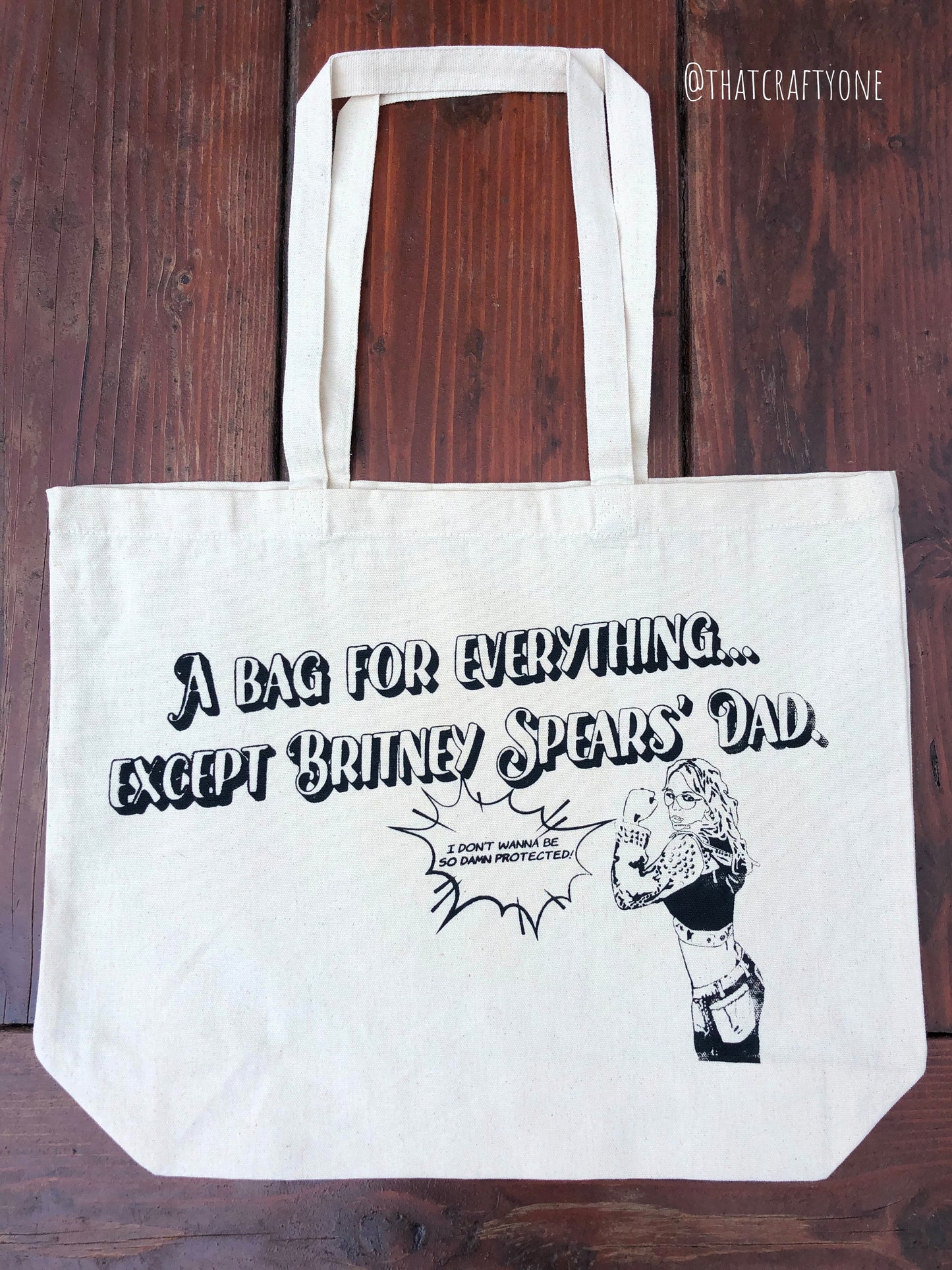 Britney Spears Tote Bag, Canvas Bag, Market Tote, Grocery Bag, 100% Cotton Natural