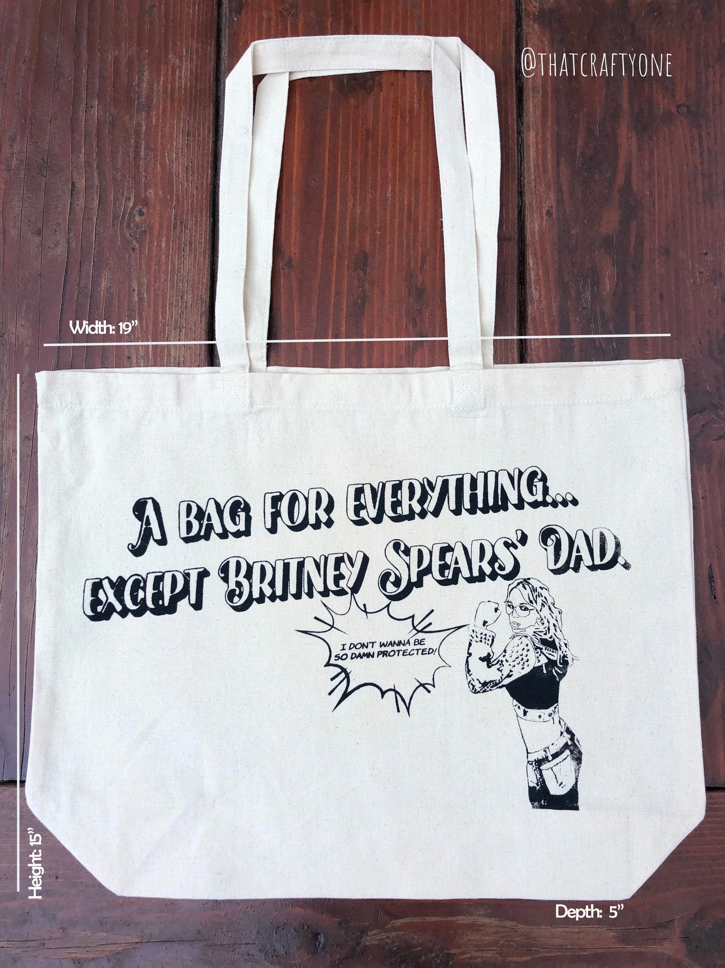 Britney Spears Tote Bag, Canvas Bag, Market Tote, Grocery Bag, 100% Cotton Natural