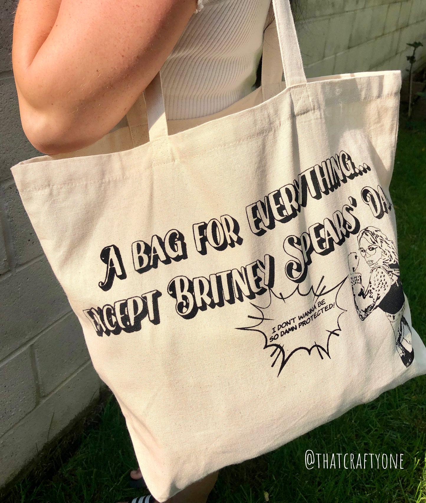 Britney Spears Tote Bag, Canvas Bag, Market Tote, Grocery Bag, 100% Cotton Natural