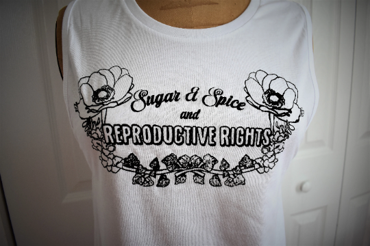 Handmade Screenprinted Reproductive Rights Tank Muscle Tee - Prochoice Womens Rights My Body My Choice