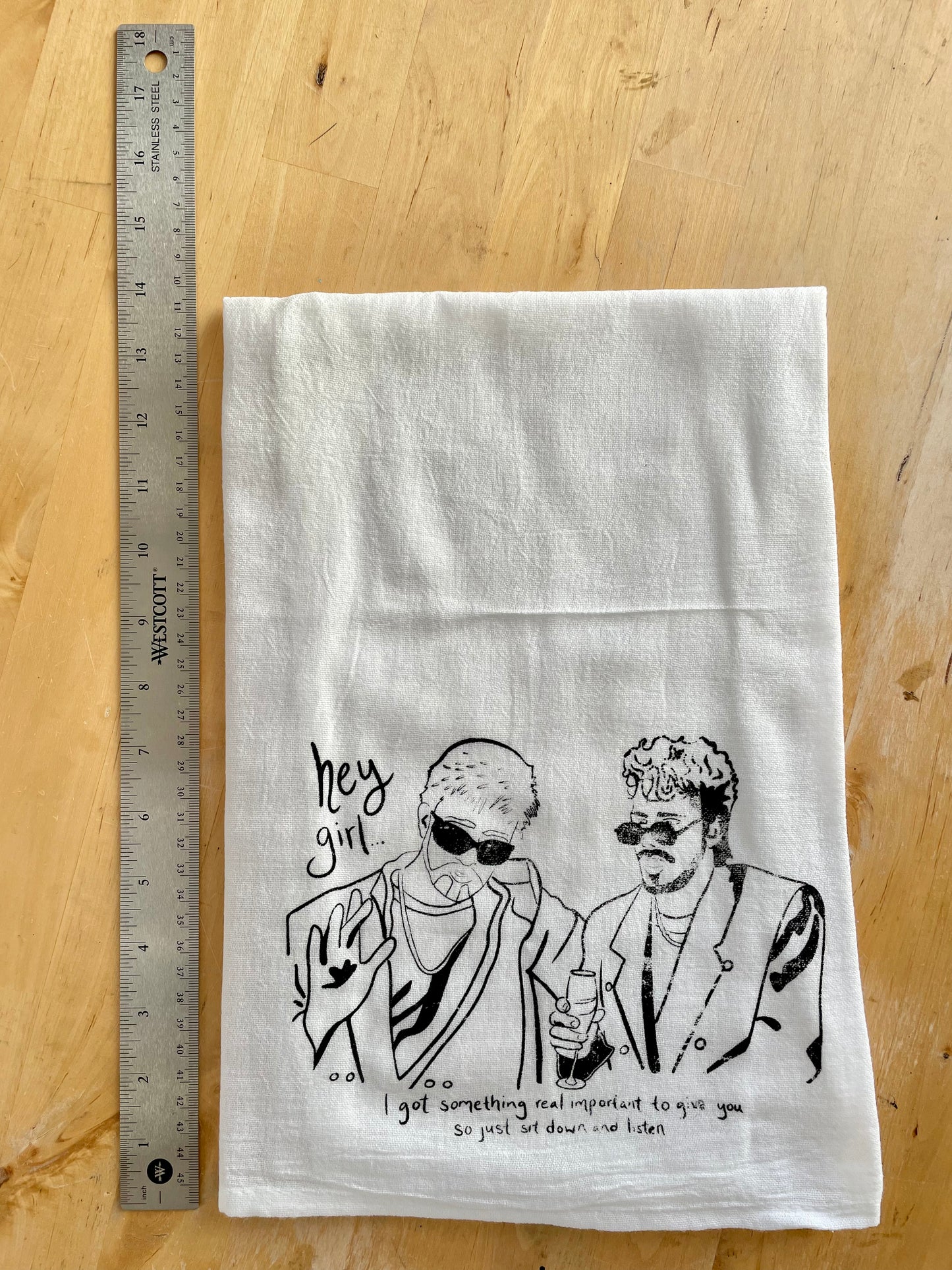 Dick In a Box Andy Samberg Justin Timberlake SNL Classic Digital Short Funny Comedy Screenprinted Tea Towel